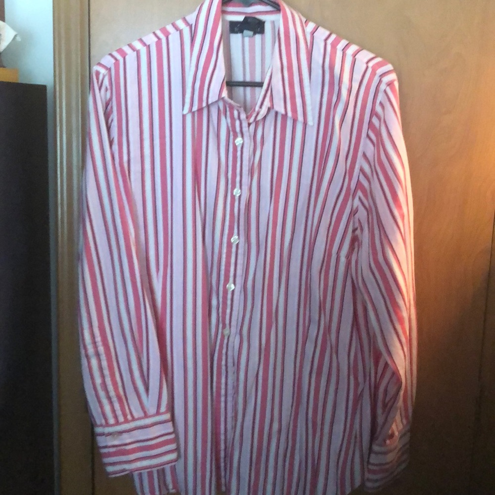 Jones NY pink stripe blouse size 2x